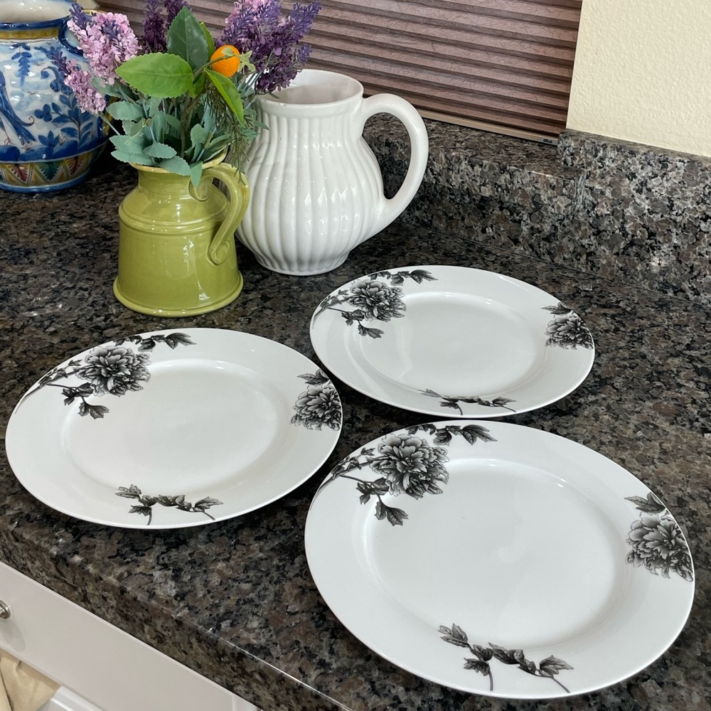 Spode Vintage Black Peony Dinner Plate (3qty)